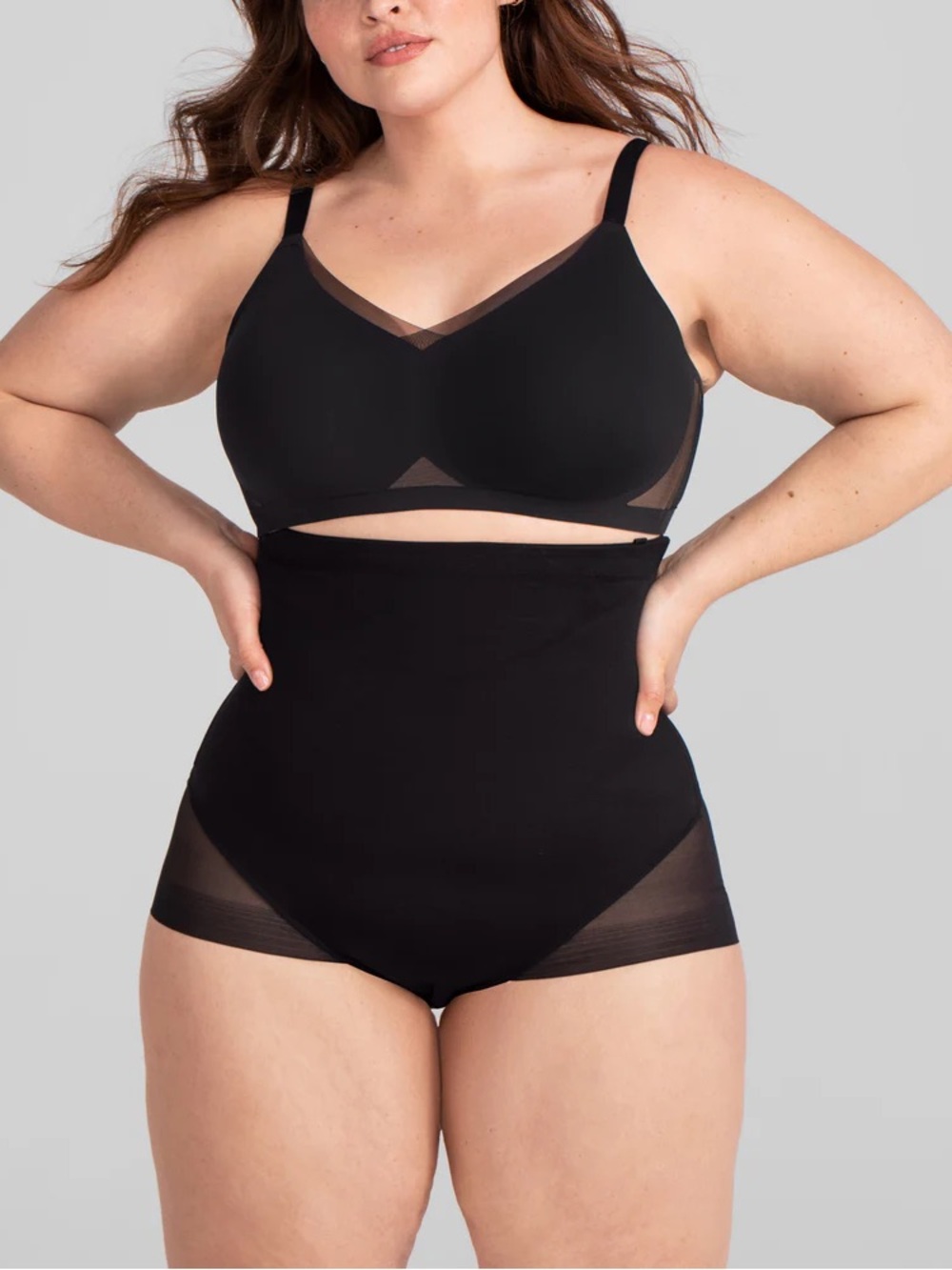 Honeylove Black Superpower Brief Stretch Support Compression Shapewear 1X
